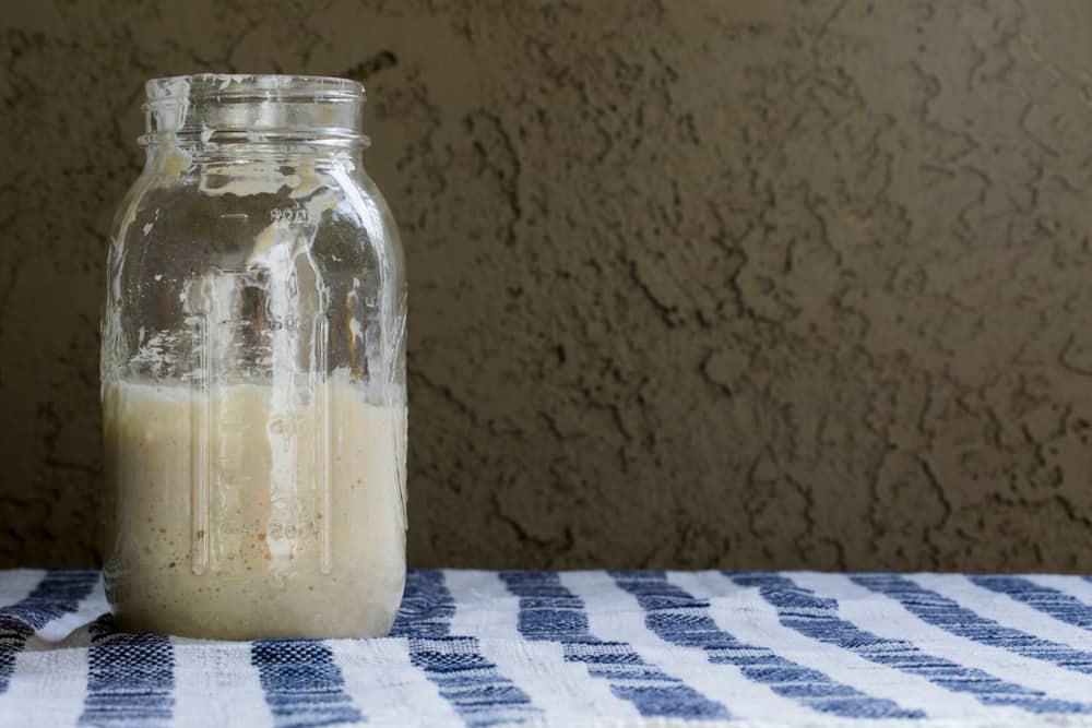 Jar of sourdough starter